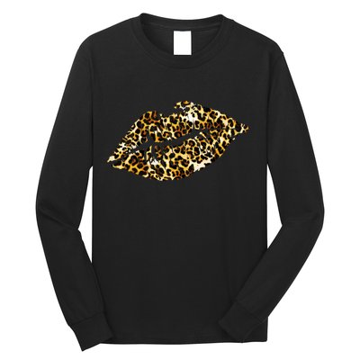 Cheetah Print Skinned Lips Long Sleeve Shirt