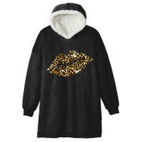 Cheetah Print Skinned Lips Hooded Wearable Blanket