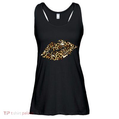 Cheetah Print Skinned Lips Ladies Essential Flowy Tank