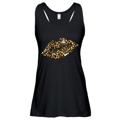 Cheetah Print Skinned Lips Ladies Essential Flowy Tank