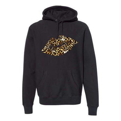 Cheetah Print Skinned Lips Premium Hoodie