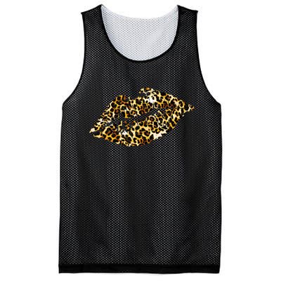 Cheetah Print Skinned Lips Mesh Reversible Basketball Jersey Tank