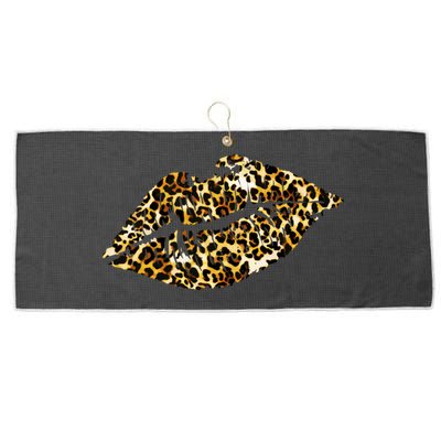 Cheetah Print Skinned Lips Large Microfiber Waffle Golf Towel