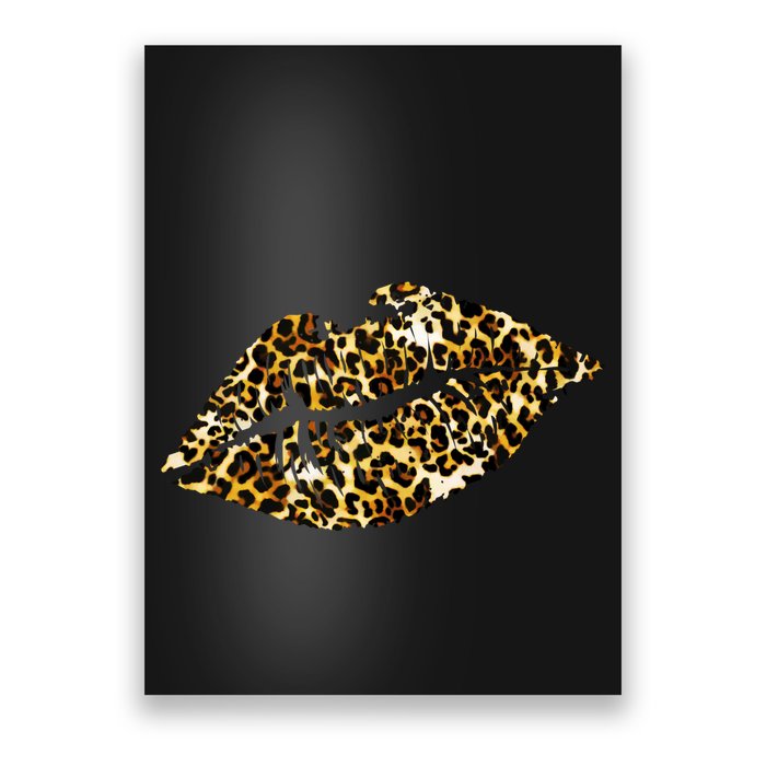 Cheetah Print Skinned Lips Poster