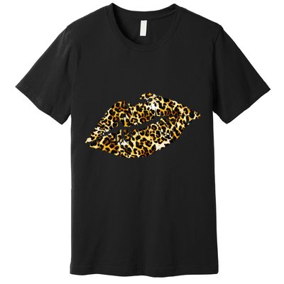 Cheetah Print Skinned Lips Premium T-Shirt