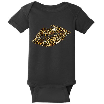 Cheetah Print Skinned Lips Baby Bodysuit