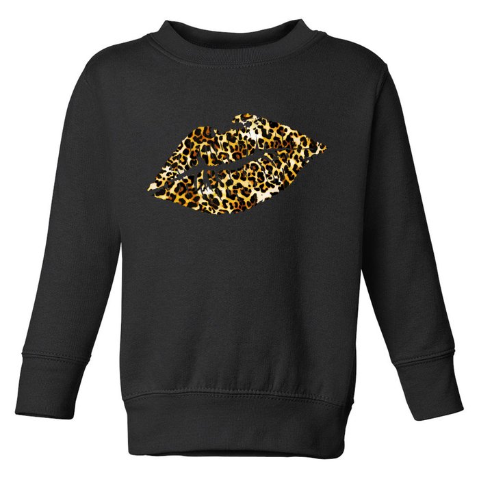 Cheetah Print Skinned Lips Toddler Sweatshirt