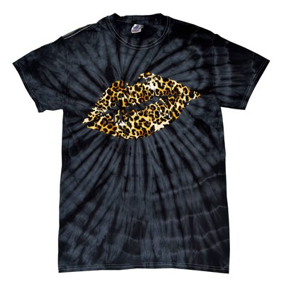 Cheetah Print Skinned Lips Tie-Dye T-Shirt