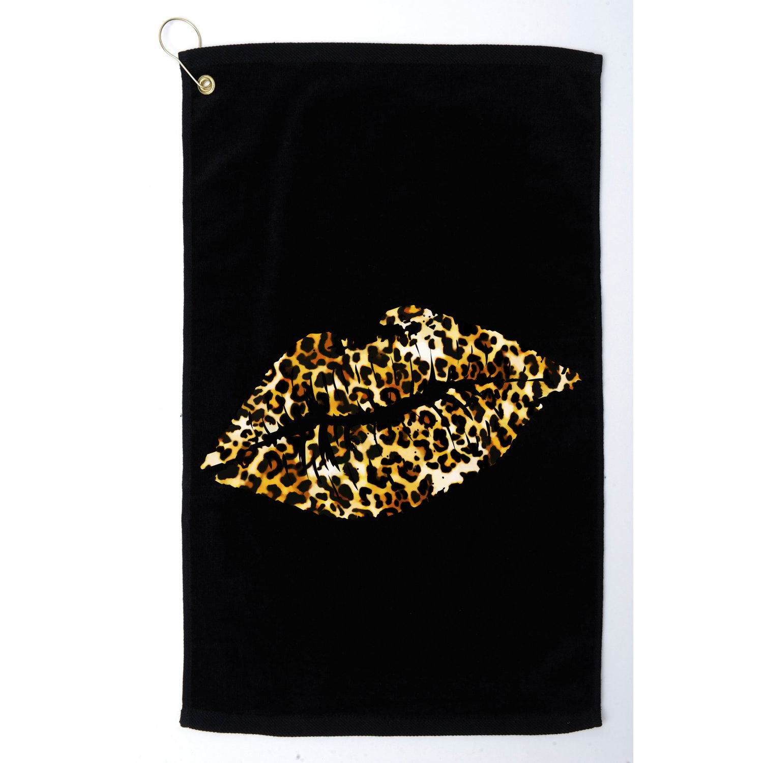 Cheetah Print Skinned Lips Golf Towel