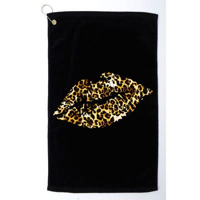 Cheetah Print Skinned Lips Platinum Collection Golf Towel