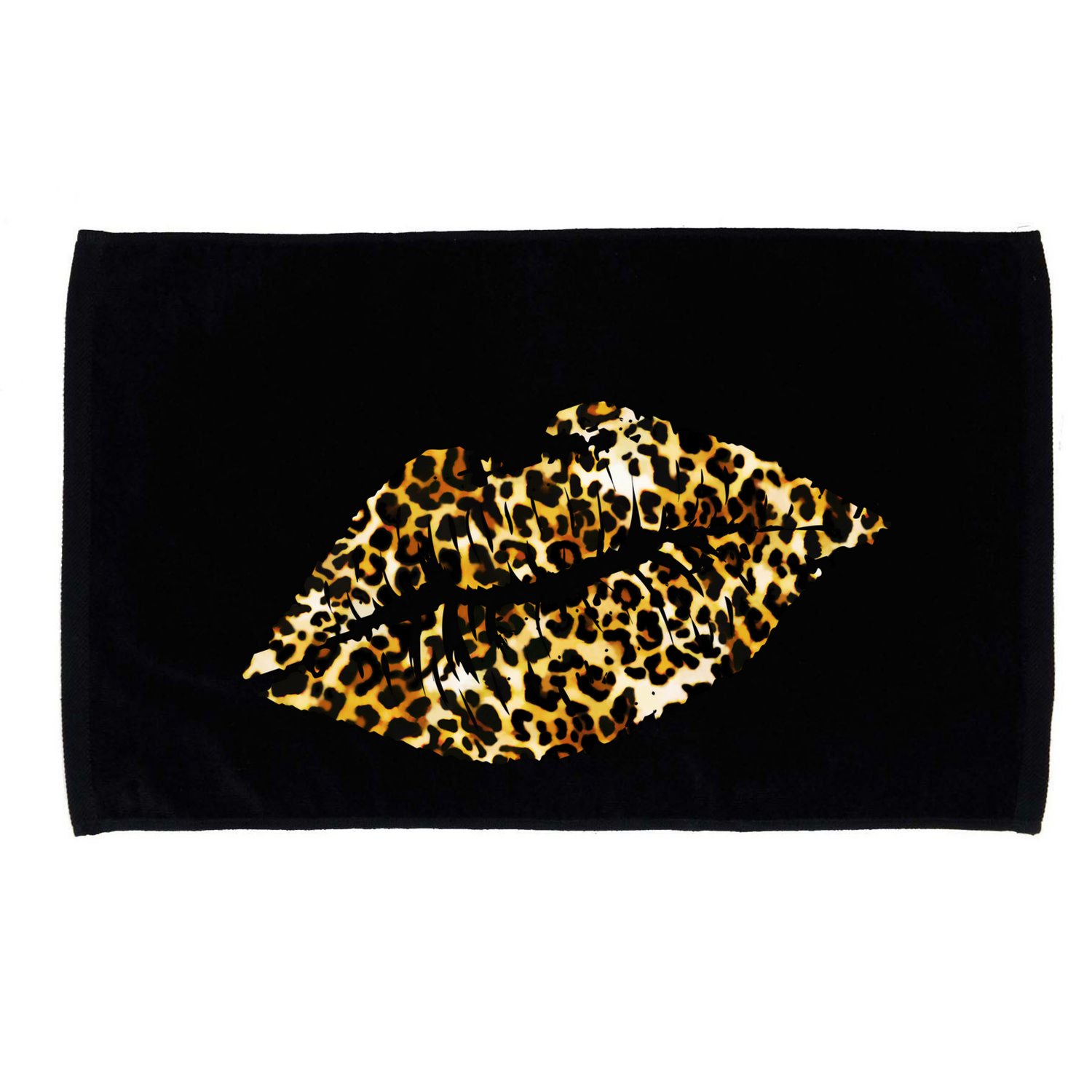 Cheetah Print Skinned Lips Microfiber Hand Towel