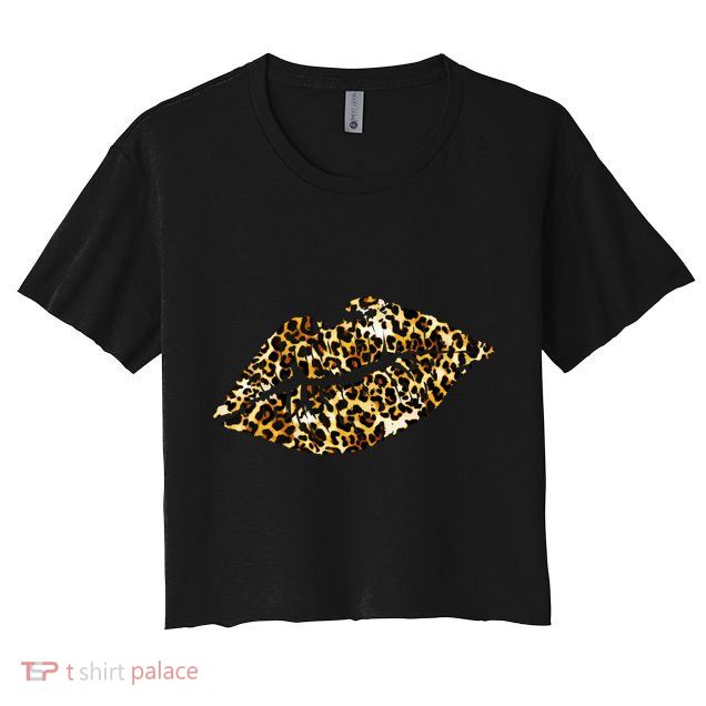 Cheetah Print Skinned Lips Crop Top