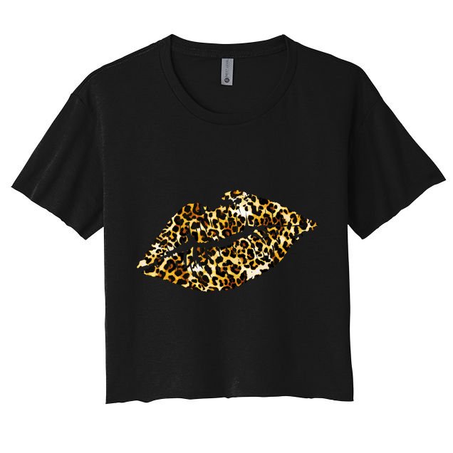 Cheetah Print Skinned Lips Crop Top