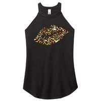 Cheetah Print Skinned Lips Women's Perfect Tri Rocker Tank