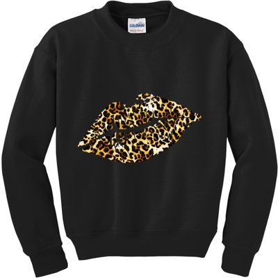 Cheetah Print Skinned Lips Kids Sweatshirt