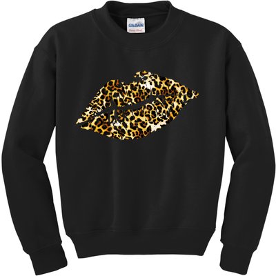 Cheetah Print Skinned Lips Kids Sweatshirt