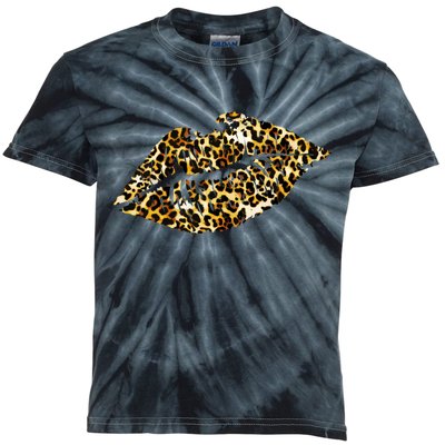 Cheetah Print Skinned Lips Kids Tie-Dye T-Shirt