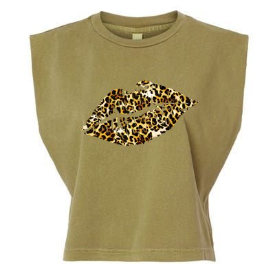 Cheetah Print Skinned Lips Garment-Dyed Women's Muscle Tee