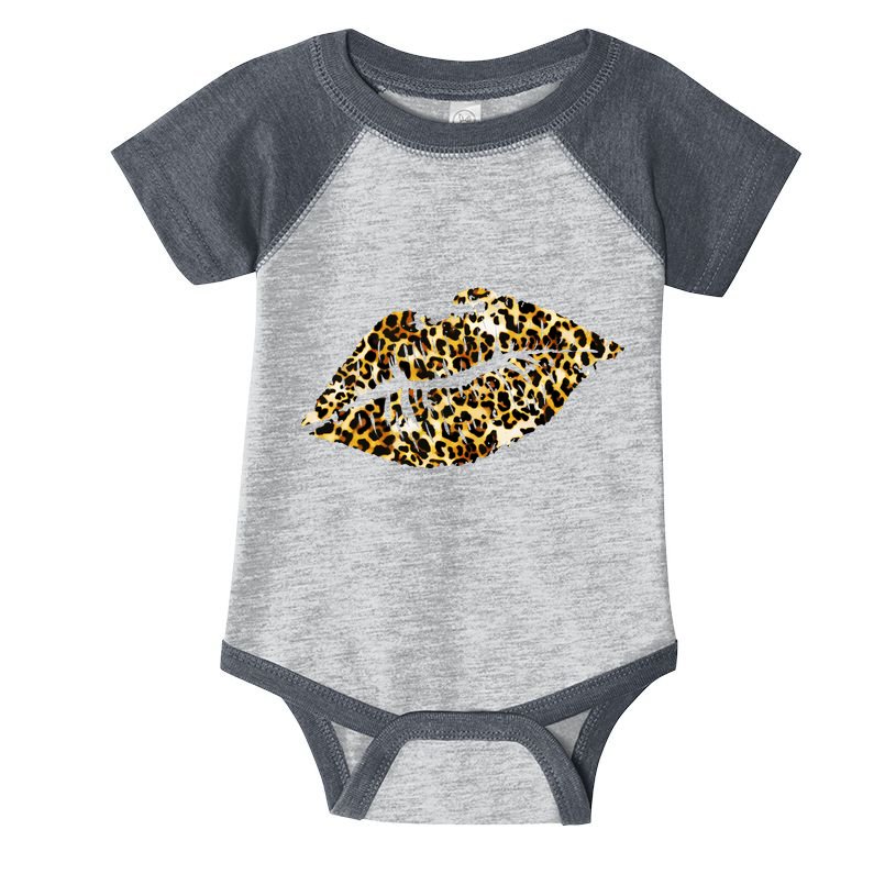 Cheetah Print Skinned Lips Infant Baby Jersey Bodysuit