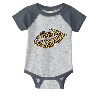 Cheetah Print Skinned Lips Infant Baby Jersey Bodysuit