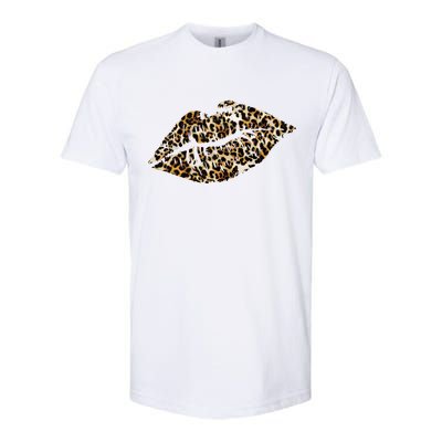 Cheetah Print Skinned Lips Softstyle® CVC T-Shirt