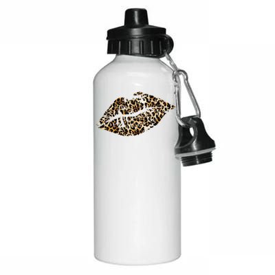 Cheetah Print Skinned Lips Aluminum Water Bottle