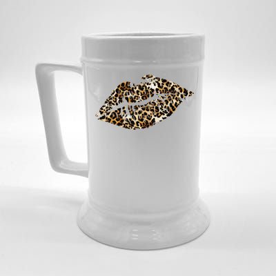 Cheetah Print Skinned Lips Beer Stein