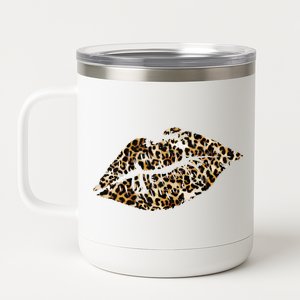 Cheetah Print Skinned Lips 12 oz Stainless Steel Tumbler Cup