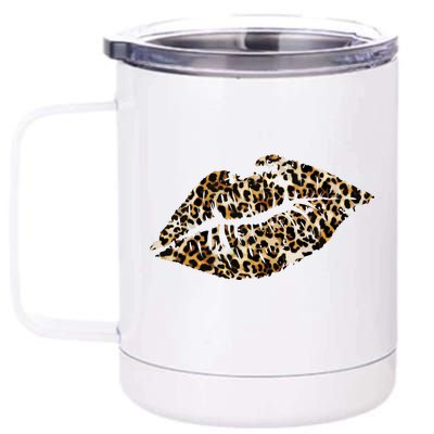 Cheetah Print Skinned Lips 12 oz Stainless Steel Tumbler Cup