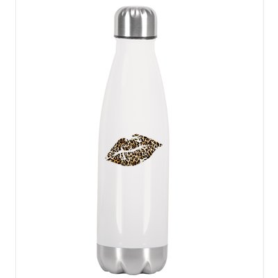 Cheetah Print Skinned Lips Stainless Steel Insulated Water Bottle