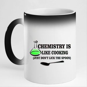 Chemistry Cooking Don't Lick The Spoon 11oz Black Color Changing Mug