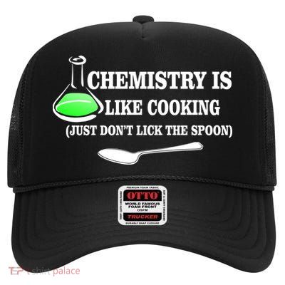 Chemistry Cooking Don't Lick The Spoon High Crown Mesh Back Trucker Hat