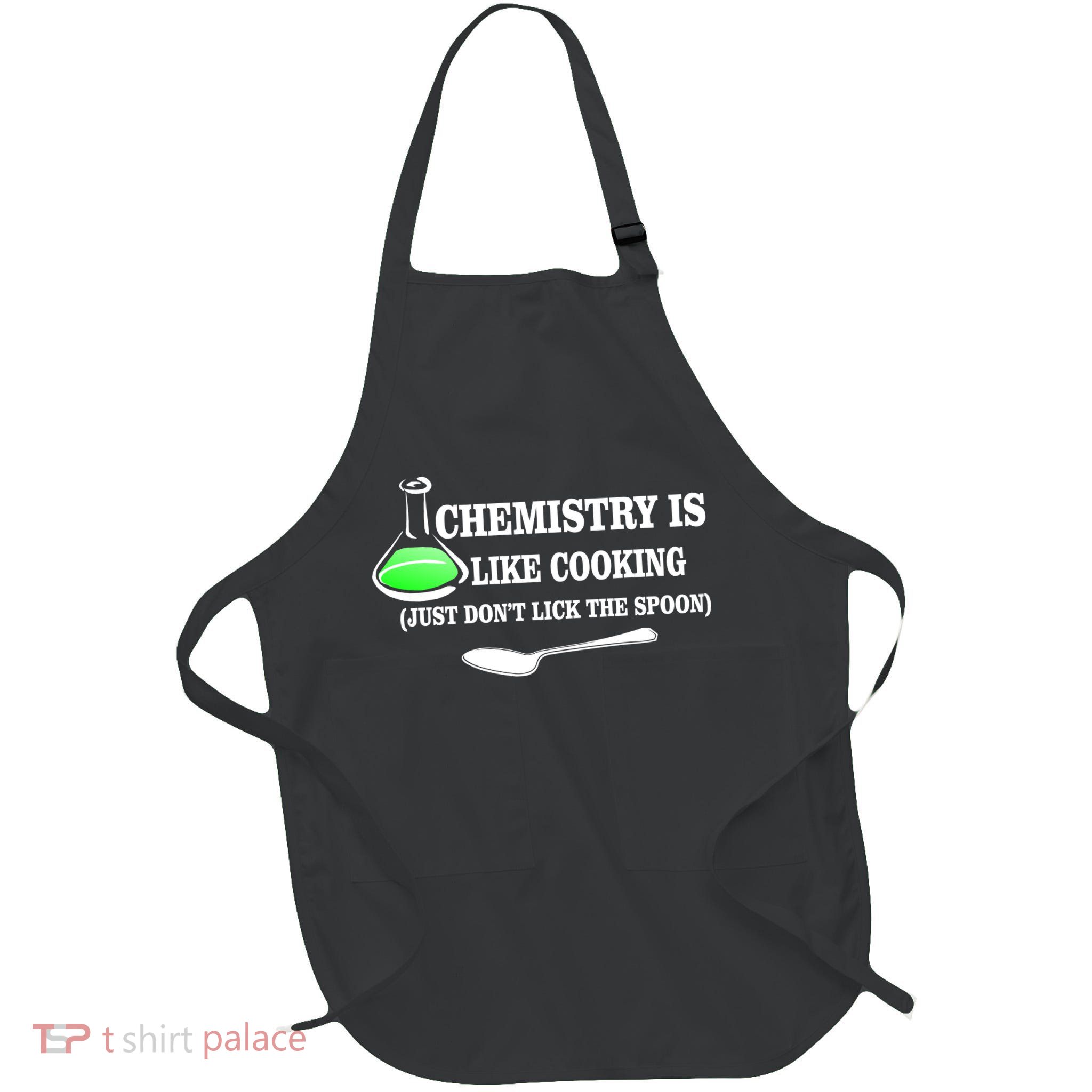 Chemistry Cooking Don't Lick The Spoon Full-Length Apron With Pockets