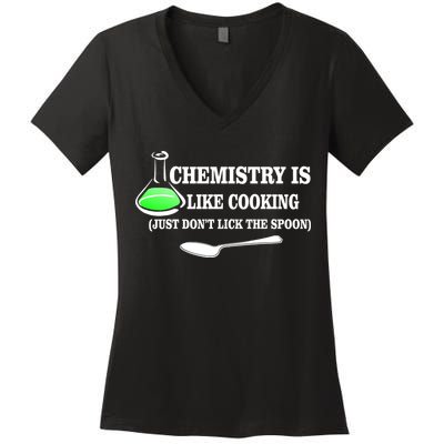 Chemistry Cooking Don't Lick The Spoon Women's V-Neck T-Shirt