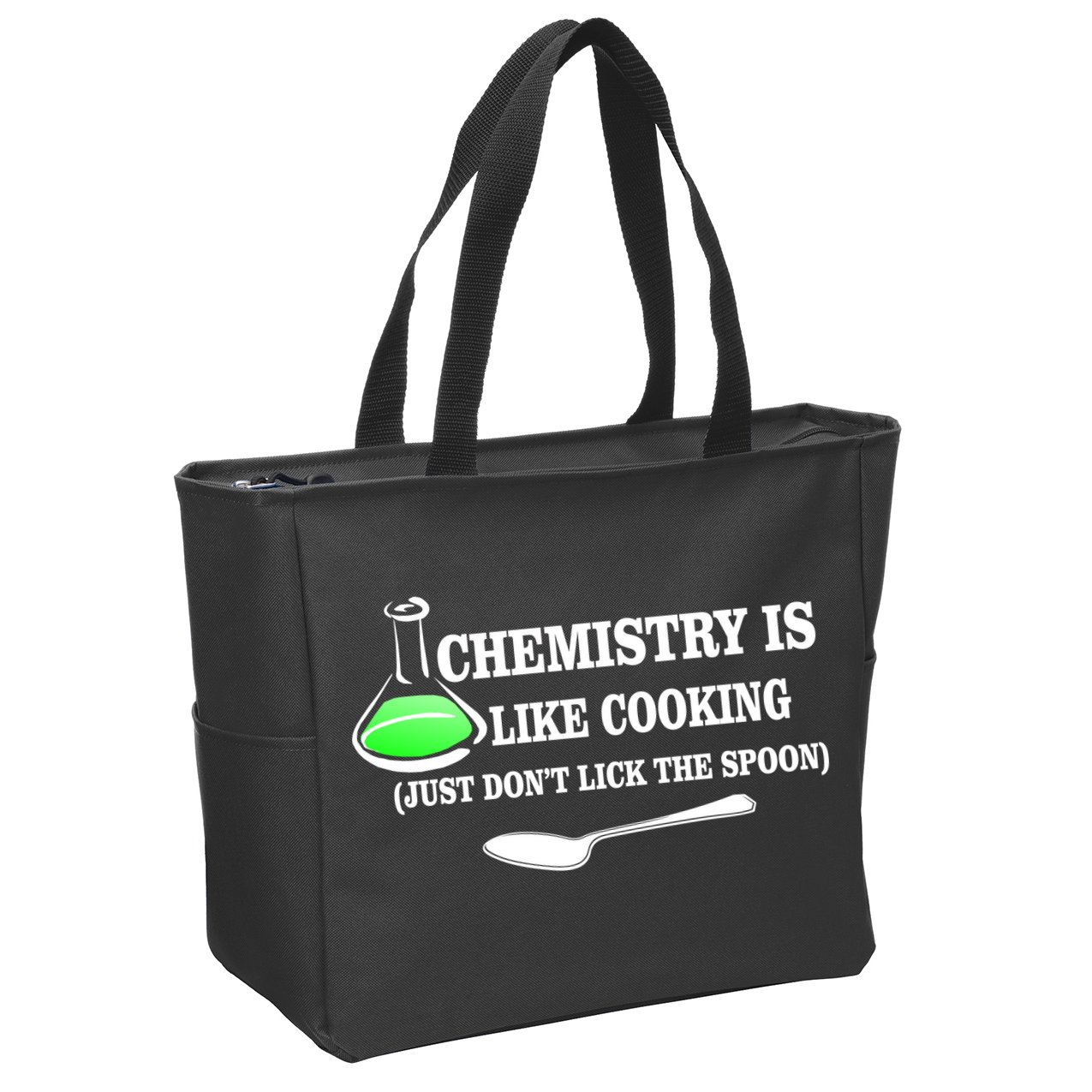 Chemistry Cooking Don't Lick The Spoon Zip Tote Bag