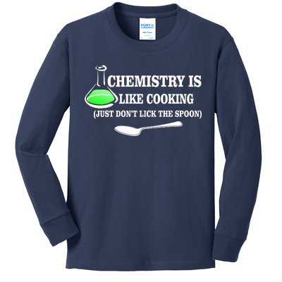 Chemistry Cooking Don't Lick The Spoon Kids Long Sleeve Shirt