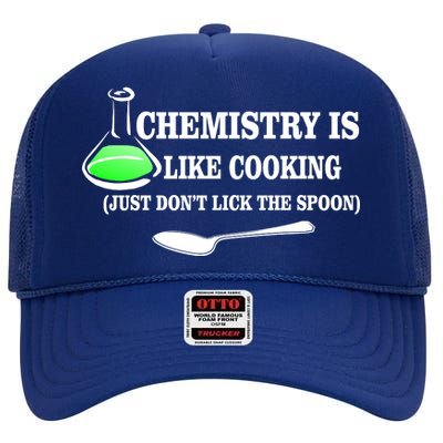 Chemistry Cooking Don't Lick The Spoon High Crown Mesh Back Trucker Hat