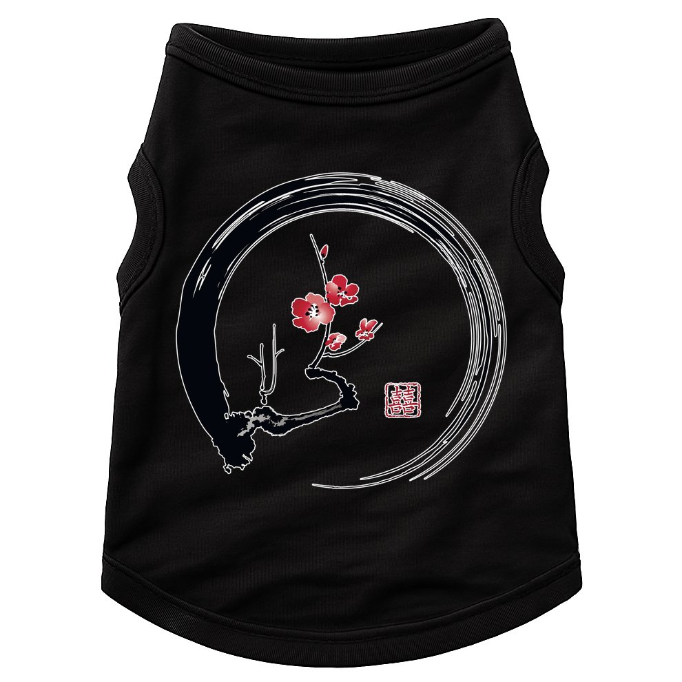 Cherry Blossom Japanese Ink Painting Doggie Tank