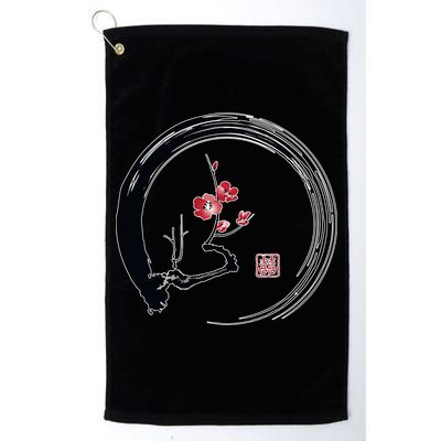Cherry Blossom Japanese Ink Painting Golf Towel