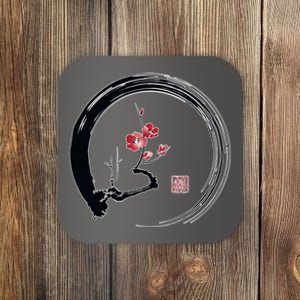 Cherry Blossom Japanese Ink Painting Coaster