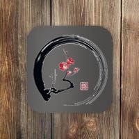 Cherry Blossom Japanese Ink Painting Coaster