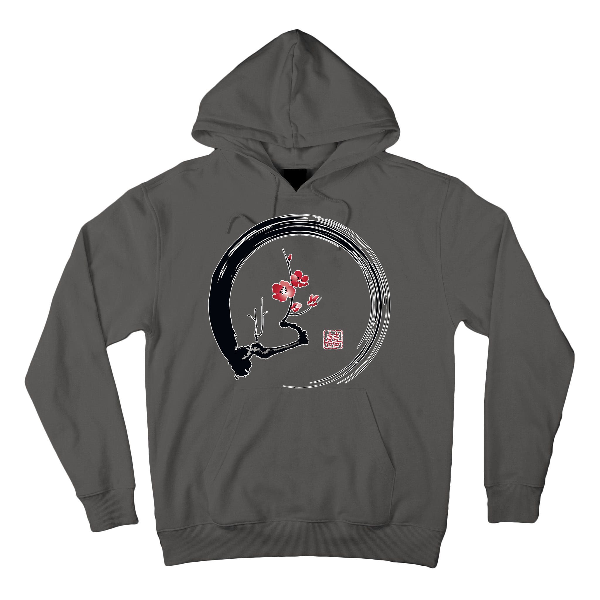 Cherry Blossom Japanese Ink Painting Tall Hoodie