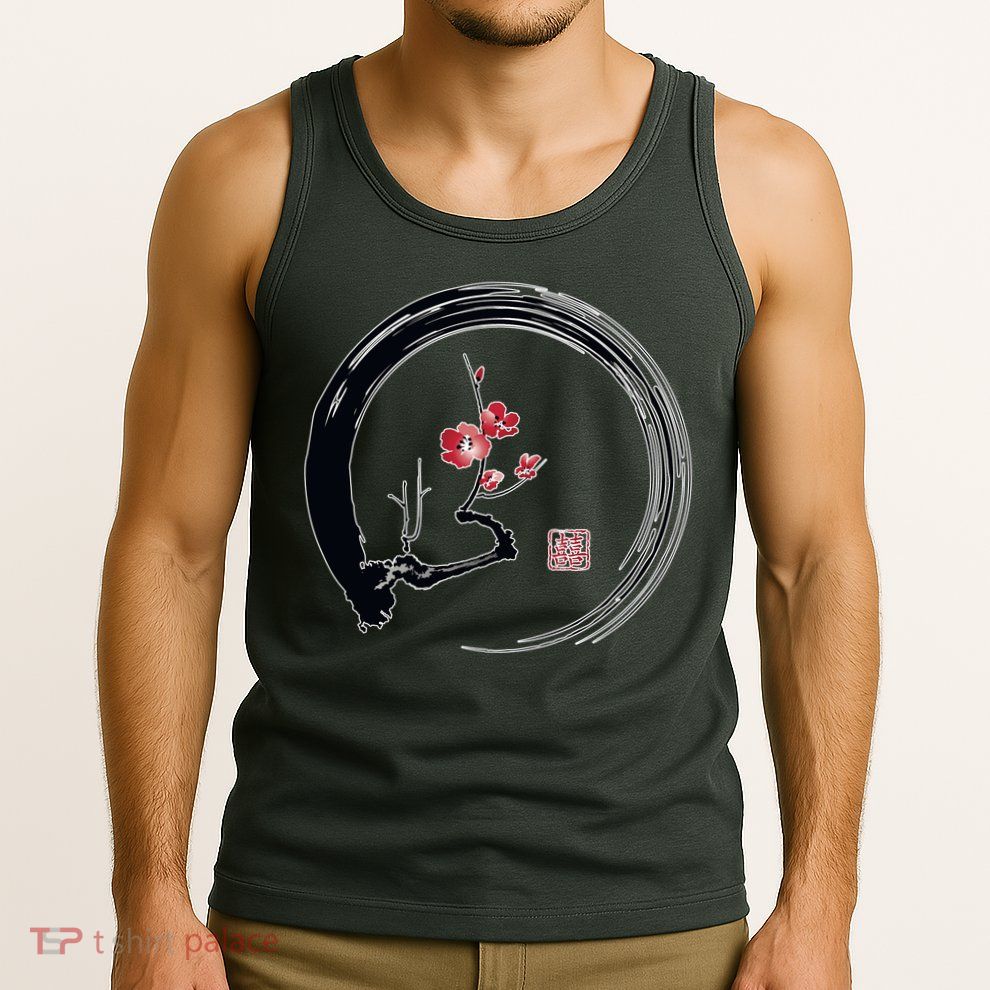 Cherry Blossom Japanese Ink Painting Tank Top