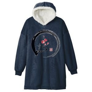 Cherry Blossom Japanese Ink Painting Hooded Wearable Blanket