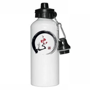 Cherry Blossom Japanese Ink Painting Aluminum Water Bottle