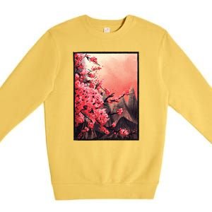 Cherry Blossom Painting Premium Crewneck Sweatshirt