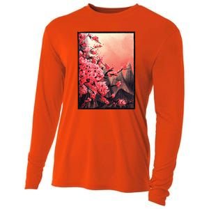 Cherry Blossom Painting Cooling Performance Long Sleeve Crew