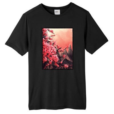 Cherry Blossom Painting Tall Fusion ChromaSoft Performance T-Shirt