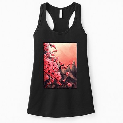 Cherry Blossom Painting Womens Tank Top