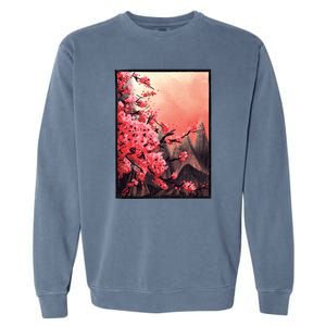 Cherry Blossom Painting Garment-Dyed Sweatshirt